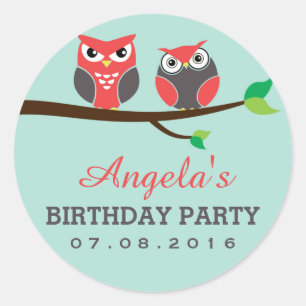 Baby Blue Owl Cartoon Sticker für Kinder Geburtsta