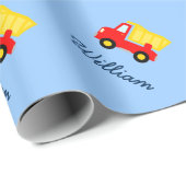 Baby Blue Packpapier mit Spielzeug-Müllwagen (Rolleneckpunkt)