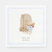 Baby Blue Pampas Grass Giraffe Baby Dusche Napkins Serviette (Vorderseite)