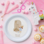 Baby Blue Pampas Grass Giraffe Baby Dusche Pappteller (Party)