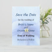 Baby Blue Pansy Save the Date (Stehend Vorderseite)