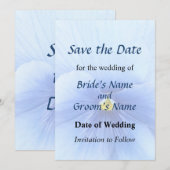 Baby Blue Pansy Save the Date (Vorne/Hinten)