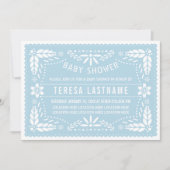 Baby blue papado picado Mexikanischer Baby Boy Dus Einladung (Vorderseite)