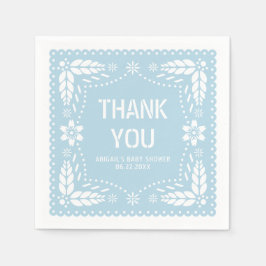 Baby blue papel picado Danke Baby Boy Dusche Serviette