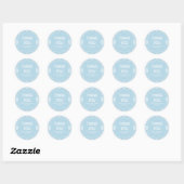 Baby Blue Papel picado Danke Baby Girl Dusche Runder Aufkleber (Blatt)