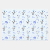 Baby Blue Party Wrapping Paper (Set von 3 Blättern Geschenkpapier Set (Vorderseite 2)