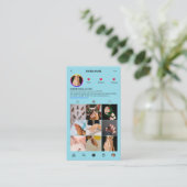 Baby Blue Pastel Manicurist Nail Tech IG Visitenkarte (Stehend Vorderseite)