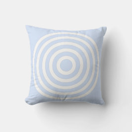 Baby Blue Pastel & White Concentric Circles Design Kissen