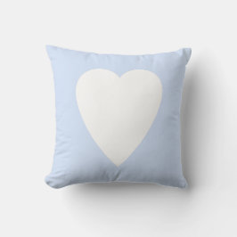 Baby Blue Pastel & White Heart Design Kissen
