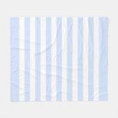 Baby Blue Pastel & White Lines Muster Fleecedecke (Vorderseite (Horizontal))
