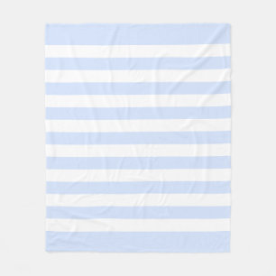 Baby Blue Pastell & Weiße Linien Muster Fleecedecke