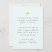 Baby Blue Pastellbaby danke card mit Foto Einladung (Rückseite)