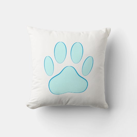 Baby Blue Pawprint Kissen (Vorderseite)