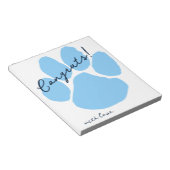 Baby Blue Pawprint Verließ den Grad a Note Notepad Notizblock (angewinkelt)