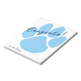 Baby Blue Pawprint Verließ den Grad a Note Notepad Notizblock