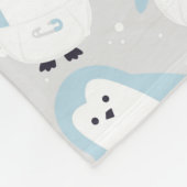 Baby Blue Penguin Pattern Fleece Blanket (Ecke)