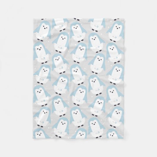 Baby Blue Penguin Pattern Fleece Blanket (Vorderseite)