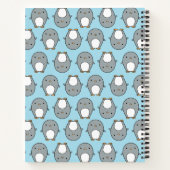 Baby Blue Penguin Pattern Notebook Notizblock (Rückseite)