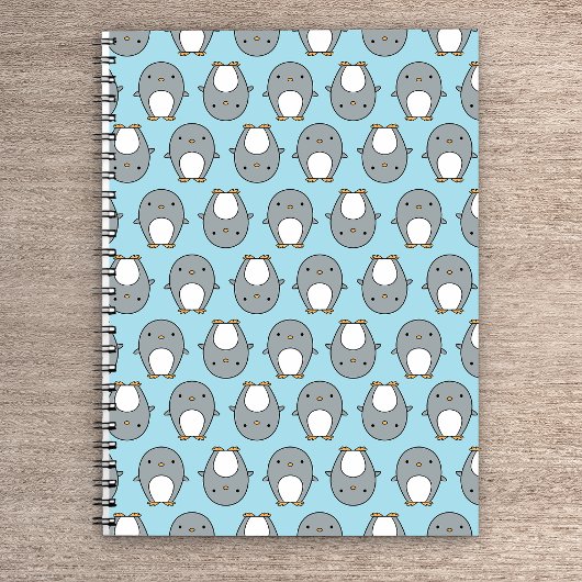 Baby Blue Penguin Pattern Notebook Notizblock