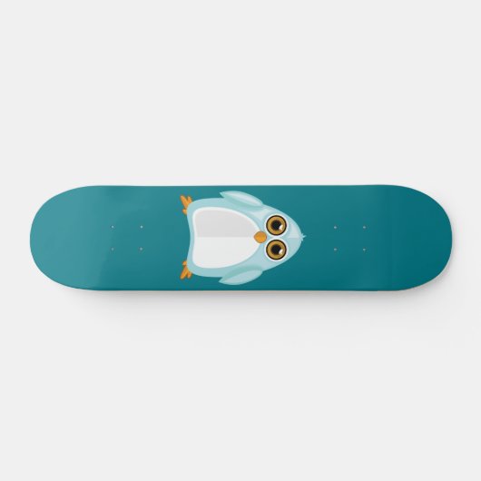 Baby Blue Penguin Skateboard (Horizontal)