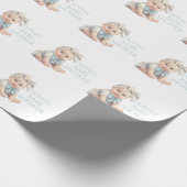Baby Blue Personalisiert Name Baby Dusche Geschenkpapier (Ecke)