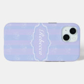 Baby Blue personalisierte delikate Lotus-Muster Case-Mate iPhone Hülle (Rückseite (Horizontal))