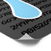 Baby Blue Pi Symbol Poster (Ecke)