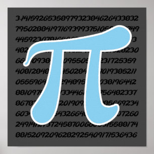 Baby Blue Pi Symbol Poster