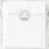 Baby Blue Pinguin Baby Showaufkleber Runder Aufkleber (Tasche)