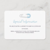 Baby Blue Pinguin Information Beilagen Begleitkarte (Vorderseite)