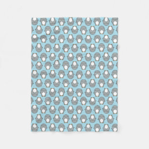 Baby Blue Pinguin Pattern Fleecedecke
