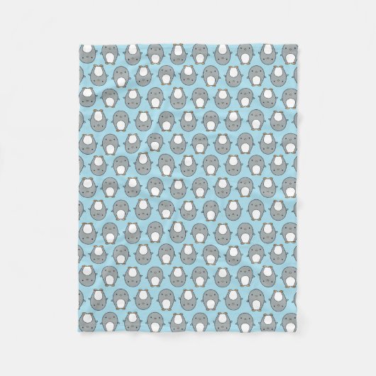 Baby Blue Pinguin Pattern Fleecedecke (Vorderseite)