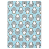 Baby Blue Pinguin Pattern Klemmbrett (Rückseite)