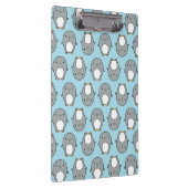 Baby Blue Pinguin Pattern Klemmbrett (Rechts)
