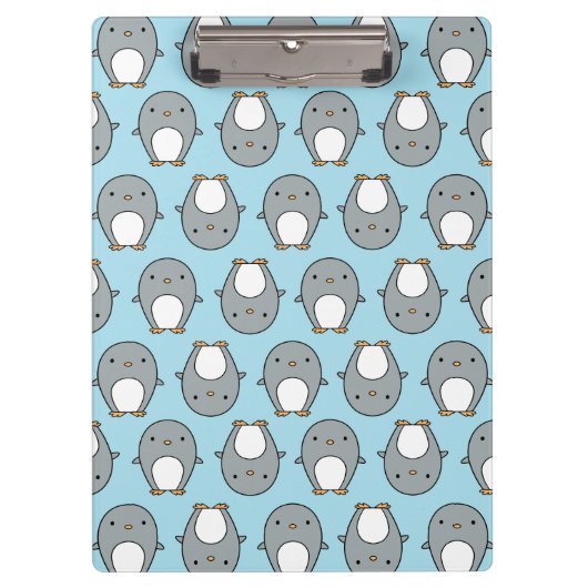 Baby Blue Pinguin Pattern Klemmbrett (Vorderseite)