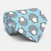 Baby Blue Pinguin Pattern Krawatte (Gerollt)