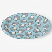 Baby Blue Pinguin Pattern Pappteller (Schrägansicht)