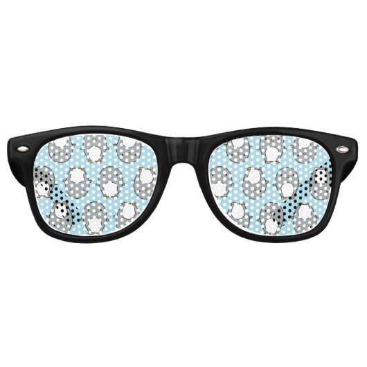 Baby Blue Pinguin Pattern Partybrille (Vorderseite)