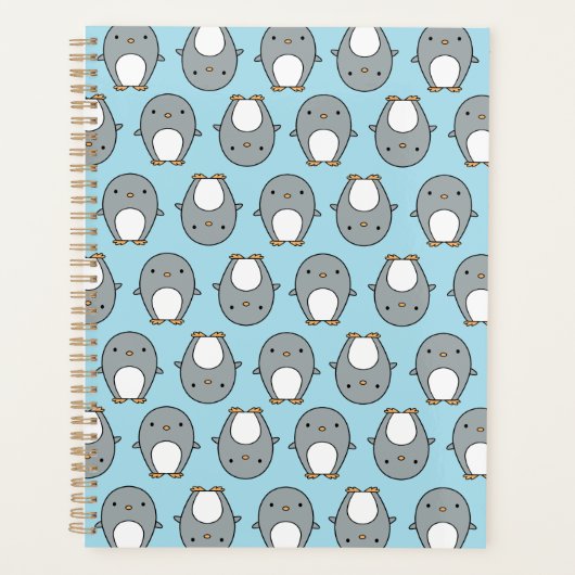 Baby Blue Pinguin Pattern Planer (Vorderseite)
