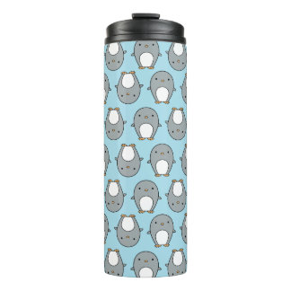 Baby Blue Pinguin Pattern Thermosbecher