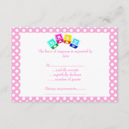 Baby Blue Polak Punktblöcke RSVP Karte