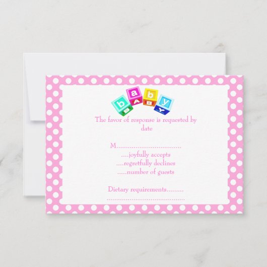 Baby Blue Polak Punktblöcke RSVP Karte (Vorderseite)