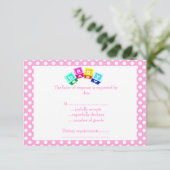 Baby Blue Polak Punktblöcke RSVP Karte (Stehend Vorderseite)