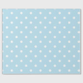 Baby Blue Polka Dots Geschenkpapier (Flach)