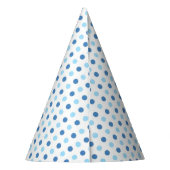 Baby Blue Polka Dots Partyhütchen (Rückseite)