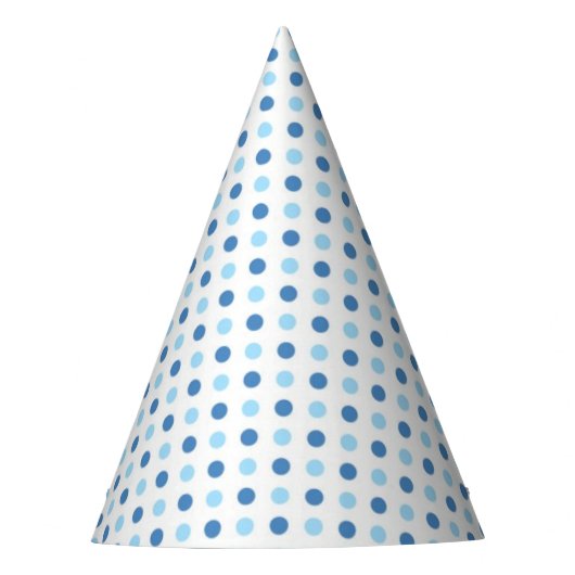 Baby Blue Polka Dots Partyhütchen (Vorderseite)