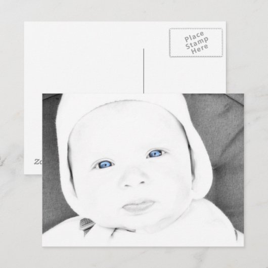 Baby Blue Postkarte (Vorne/Hinten)