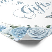 Baby Blue Princess Schmetterlinge Silberkarten Ges Poster (Ecke)