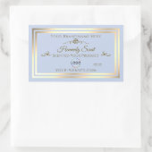 Baby Blue Product Label mit Gold-Rahmen und Logo Rechteckiger Aufkleber (Tasche)