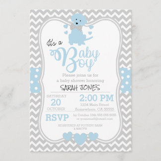 Baby Blue Puppy Baby Dusche Einladung